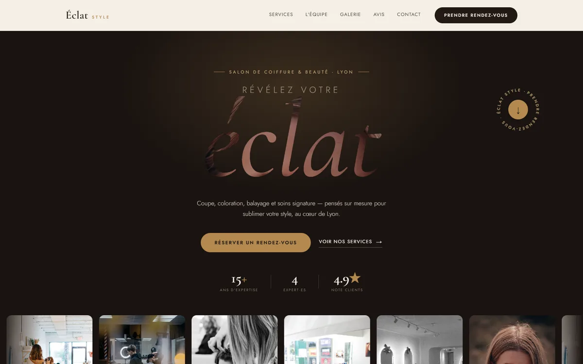 Éclat Style hair salon website