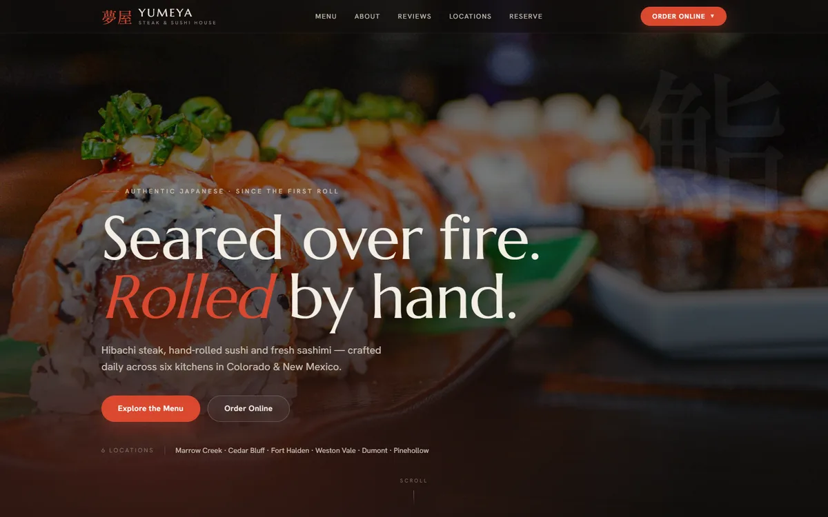 Yumeya Steak & Sushi House website